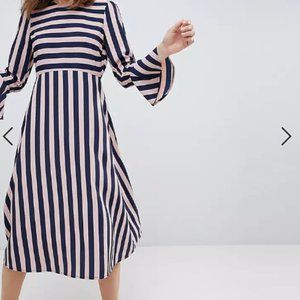 Asos Mod Column Striped Midi Dress Size 12